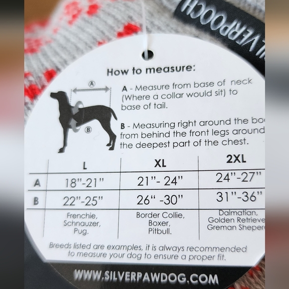 Silver Pooch Large Dog Reindeer Christmas Sherpa Lined Sweater sz Small‎ NWT - Picture 6 of 6